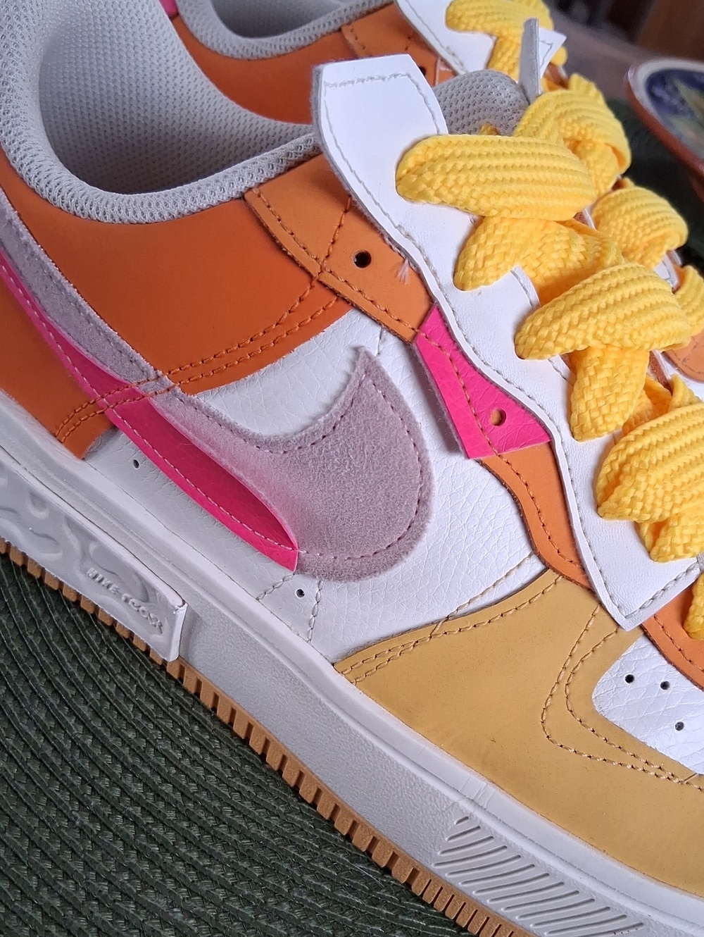 Nike Air Force 1 Fontanka Vibrant Yellow Orange Pink Sneakers Women's Size 12 - Picture 4 of 12